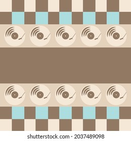 music records, vector pattern background