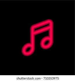 Music red glowing neon ui ux icon. Glowing sign logo vector