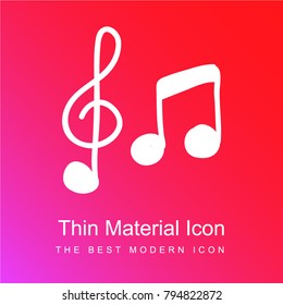 Music red and pink gradient material white icon minimal design