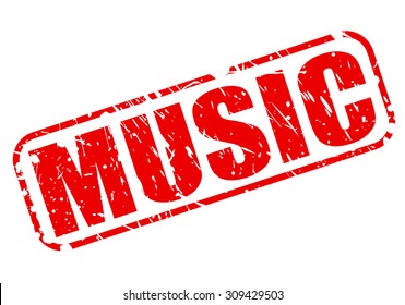 Music red stamp text on white