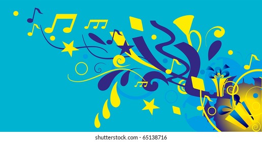 The music registration. Pipe music and star.
