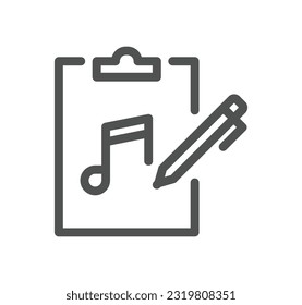 Music related icon outline and linear vector.