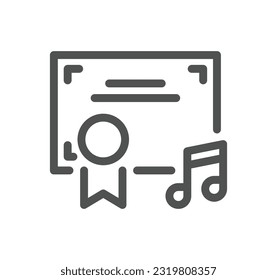 Music related icon outline and linear vector.