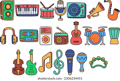 Music Related Illustration Set Bundle