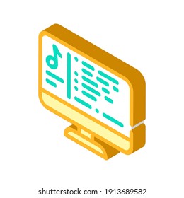 music relax isometric icon vector. music relax sign. isolated symbol illustration