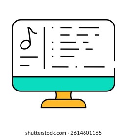 music relax line icon vector. music relax sign. isolated symbol illustration