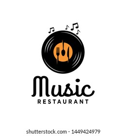 Music and restaurant logo design inspiration. Vinyl logo