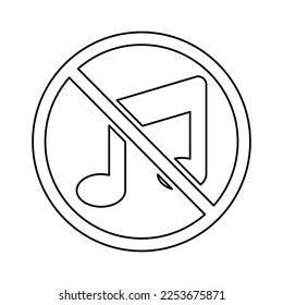 Music Restriction Icon In Line Style
