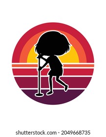 Vorlage für das Retro-Sunset-Design. Vektordesign-Vorlage für Logo, Badges, T-Shirt, POD und Buchumschlag. Einziger weißer Hintergrund.
