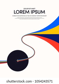 Music retro vintage abstract poster background. Design element template can be used for backdrop, brochure, leaflet, publication, vector illustration