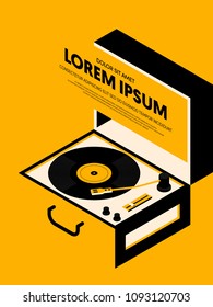 Music retro vintage abstract poster background. Design element template can be used for backdrop, brochure, leaflet, publication, vector illustration