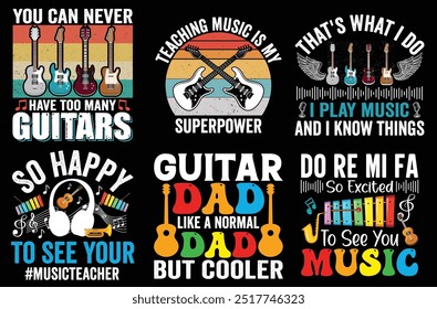 Music Retro Vintage Bundle T shirt Design.