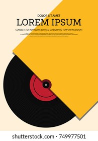 Music retro vintage poster background. Design element template can be used for backdrop, brochure, leaflet, vector illustration