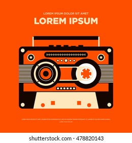 Music Retro Vintage Poster, Design Element Can Be Used For Background, Backdrop, Brochures, Leaflet, Banner, Wallpaper, Vector Illustration