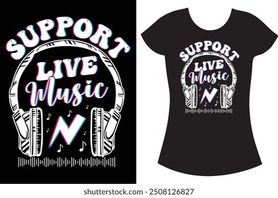 Music Retro Vintage Typography T shirt Design.