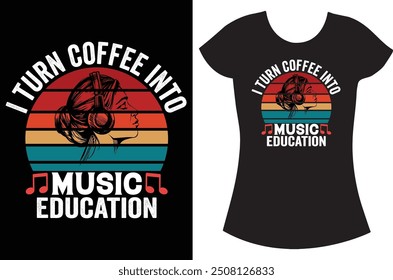 Music Retro Vintage Typography T shirt Design.