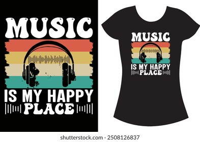 Music Retro Vintage Typography T shirt Design.