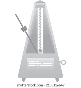 Vector plano del icono del metrónomo del ritmo musical aislado. Vintage musical time beat tempo instrumento sobre fondo blanco