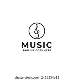 Music rhythm note logo design template vector illustration