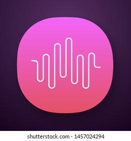 Music rhythm wave app icon. Disco party, soundtrack playing. Sound wave. Audio volume, equalizer level. Digital soundwave. UI/UX user interface. Web, mobile application. Vector isolated illustration