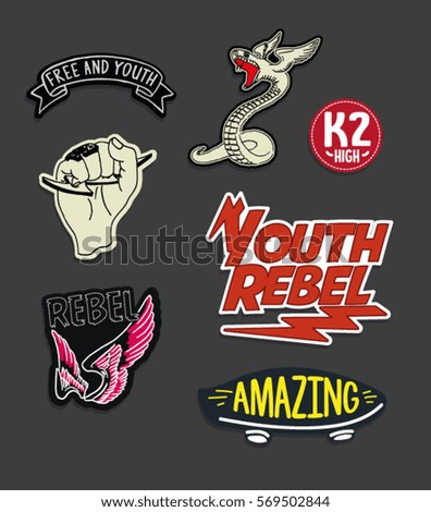 music rock snake patch embroidery