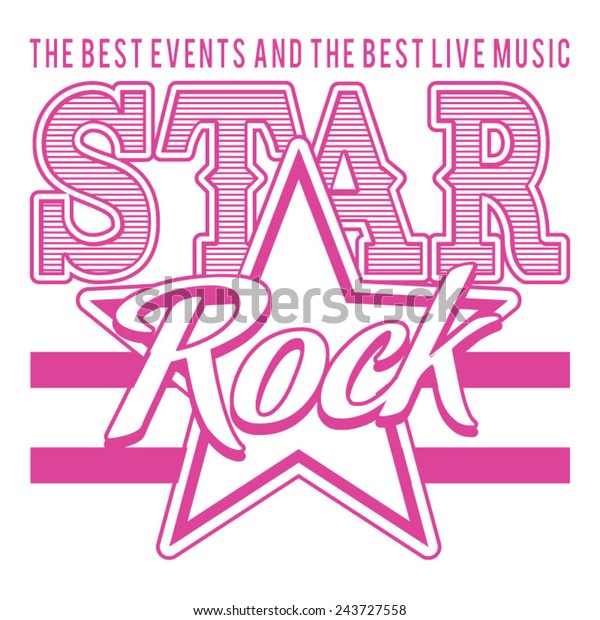 Music Rock Star Typography Tshirt Graphics Stock Vector (Royalty Free ...