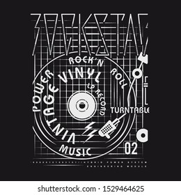 Music rock typography, tee shirt graphics, vectors