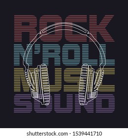 Music rock typography, tee shirt graphics, vectors