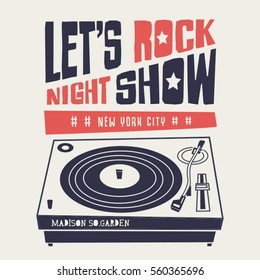 Music Rock Typography, Tee Shirt Graphics, Vectors