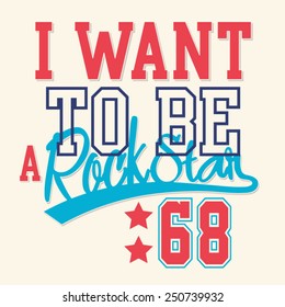 Music rock typography, t-shirt graphics, vectors
