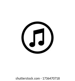 Music round button logo vector