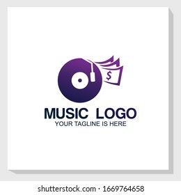 music royalty logo template design vector, music payment logo vector