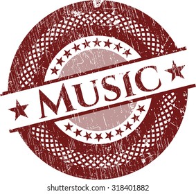 Music rubber grunge stamp