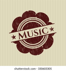 Music rubber seal with grunge texture