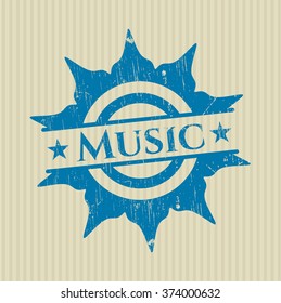 Music rubber stamp