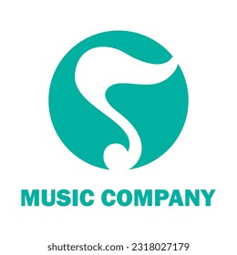 Music S letter logo round music note