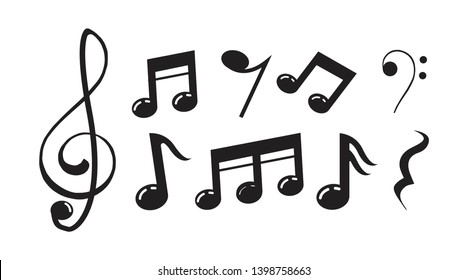 Music Scale Logo Design. Music Note Sign Or Symbol. Musical Scale Icons. Illustration Element Vector