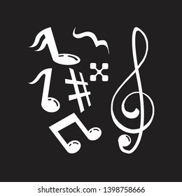 music scale logo design. music note sign or symbol. musical scale icon. illustration element vector