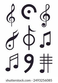 music scale logo design. music note sign or symbol. musical scale icon. illustration element vector