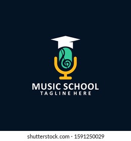 Music School Logo Design Vector