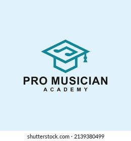 music school logo design vector silhouette illustration