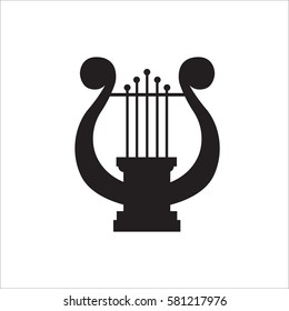 Music school logo. Lyre or cither icon.