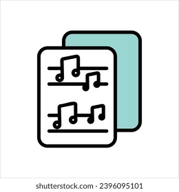 Music Score  icon with white background vector