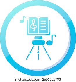 Música Pontuação Linha Vetor Ícone Design