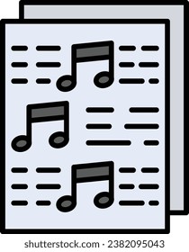 Music score vector icon. Can be used for printing, mobile and web applications.