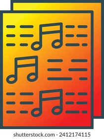 Music score vector icon. Can be used for printing, mobile and web applications.