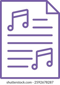 Music score vector icon. Can be used for printing, mobile and web applications.