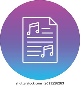 Music score vector icon. Can be used for printing, mobile and web applications.