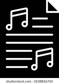 Music score vector icon. Can be used for printing, mobile and web applications.