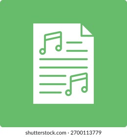 Ícone de vetor de pontuação de música. Pode ser usado para impressão, aplicativos móveis e da Web.